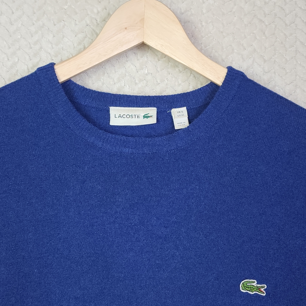 Lacoste Pure Wool Blue Men's‎ XL Crewneck Sweater